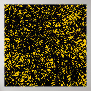 Abstrakte Linien - gelb Poster