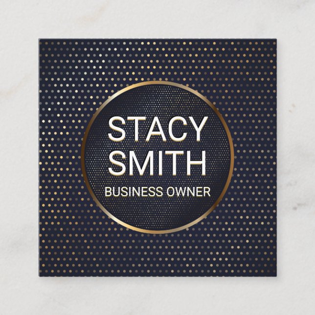 Abstrakte Linien | Gold Speckled Banner Quadratische Visitenkarte (Vorderseite)