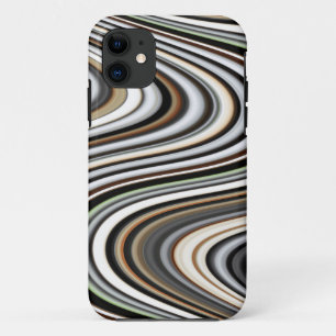 Abstrakte Linien in hellbraun/beige/türkisblau Case-Mate iPhone Hülle