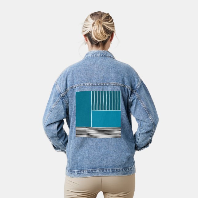 Abstrakte Linien Jeansjacke (Modell)