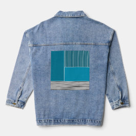 Abstrakte Linien Jeansjacke