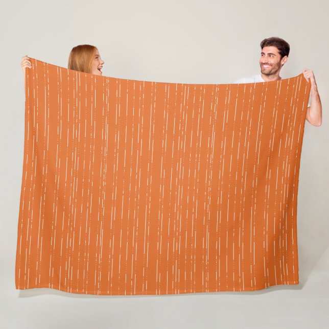 Abstrakte Linien Orange Retro Geometric Line Muste Fleecedecke (Beispiel)