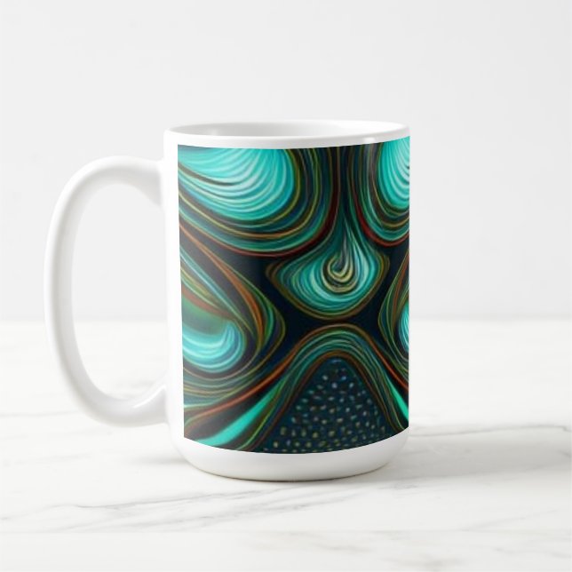 Abstrakte Linien Schwarzes Gold Kaffeetasse (Links)