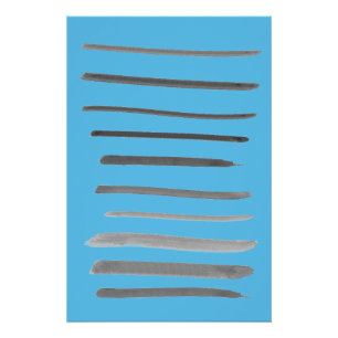 Abstrakte Linien Sketch Blaues Meer Düfte Poster