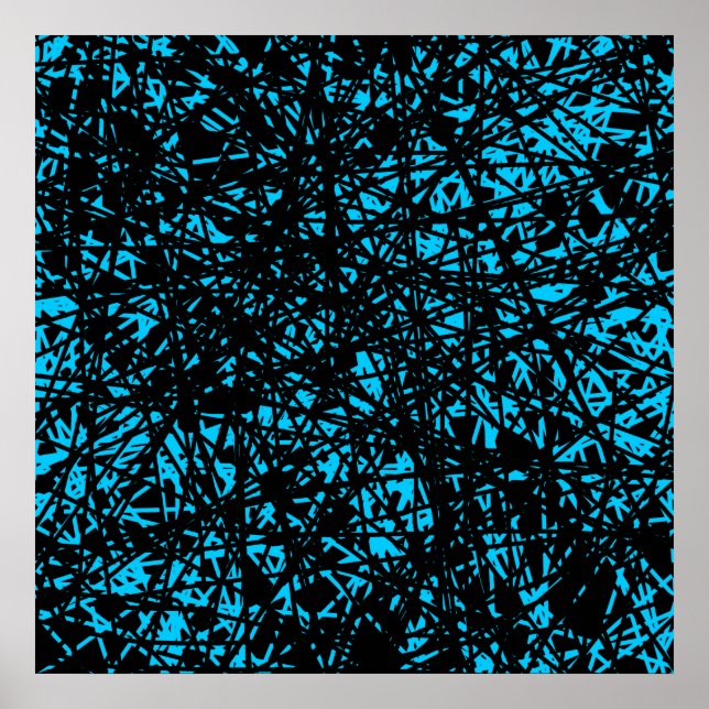 Abstrakte Linien - Sky Blue Poster (Vorne)