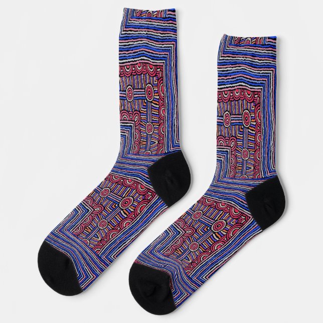 Abstrakte Linien Socken (Linkes Detail)