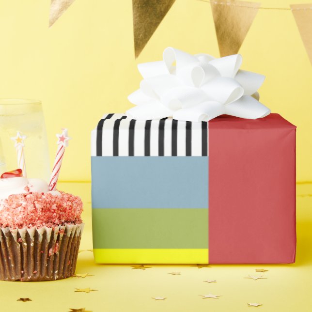 Abstrakte Linien und Rechtecke Geschenkpapier (Geburtstagsparty)