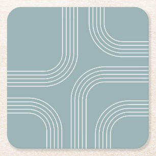 Abstrakte Linienkunst aus dem Mittelalter Rechteckiger Pappuntersetzer