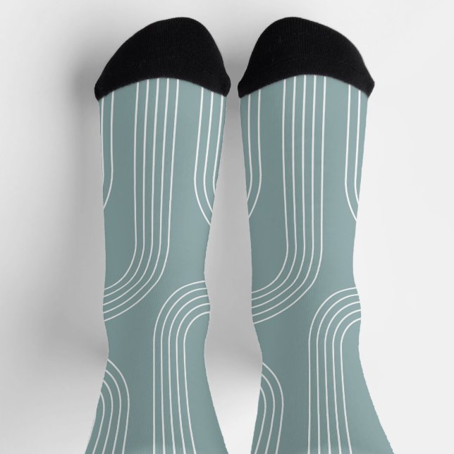 Abstrakte Linienkunst aus dem Mittelalter Socken (Oben)