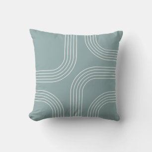 Abstrakte Linienkunst im Mid-Century-Stil Kissen