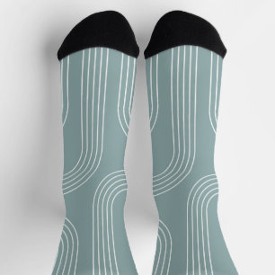 Abstrakte Linienkunst im Stil der Mitte des Jahrhu Socken