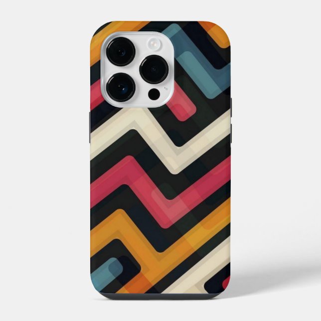 abstrakte Linienkunst iPhone Hülle (Rückseite)