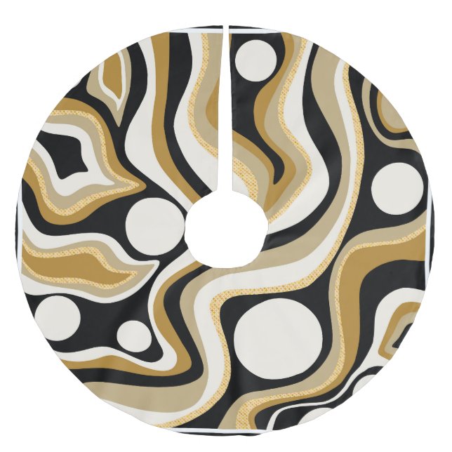 Abstrakte Linienmuster Polyester Weihnachtsbaumdecke (Vorderseite)