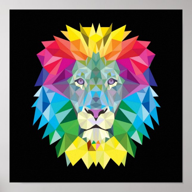 Abstrakte Lion-Malerei Poster (Vorne)