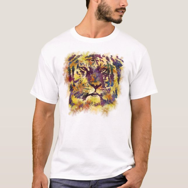 Abstrakte Lion Paintning T-Shirt (Vorderseite)
