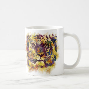Abstrakte Lion Paintning Tasse