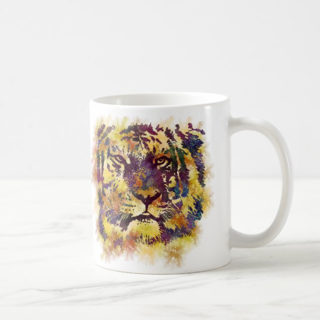 Abstrakte Lion Paintning Tasse (Rechts)