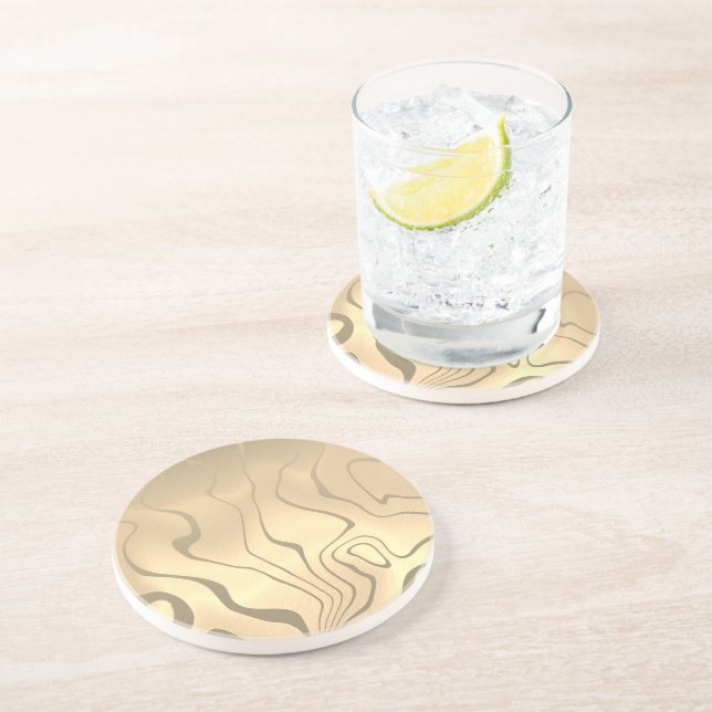 Abstrakte Liquefied Lines mit Sepia-Toned Sunrise Getränkeuntersetzer (Seite)