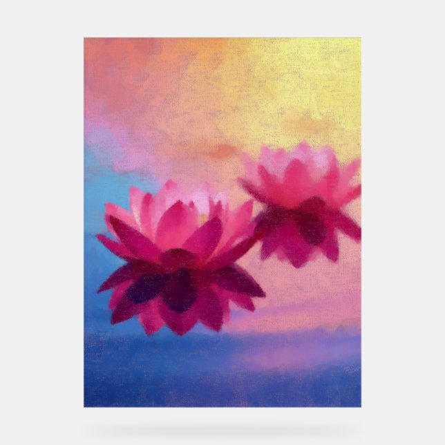 Abstrakte Lotus-Blume Acrylschild (Vorderseite)