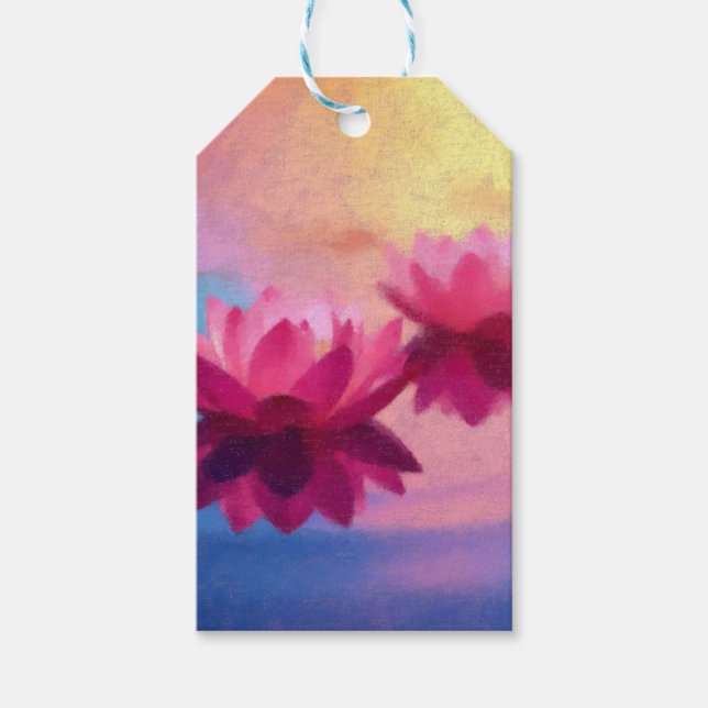 Abstrakte Lotus-Blume Geschenkanhänger (Vorderseite)