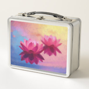 Abstrakte Lotus-Blume Metall Brotdose