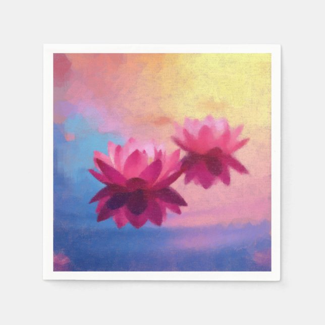 Abstrakte Lotus-Blume Serviette (Vorderseite)