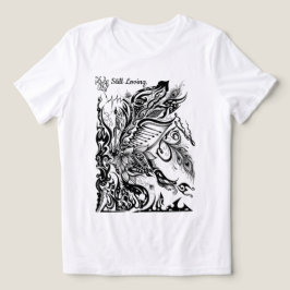 Abstrakte Lotus-, Pfau- und Musikgrafik Tri-Blend Shirt