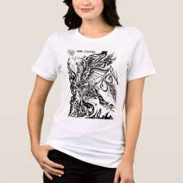 Abstrakte Lotus-, Pfau- und Musikgrafik Tri-Blend Shirt