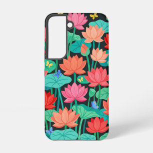 Abstrakte Lotus-Schmetterlinge-Garten Samsung-Hüll Samsung Galaxy Hülle