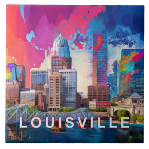Abstrakte Louisville Skyline Art Modern Fliese
