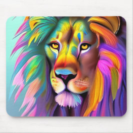 Abstrakte Löwenface Mystische Fantasie Kunst Mousepad