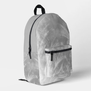 Abstrakte Lüster und Glühwürmchen Grau Bedruckter Rucksack