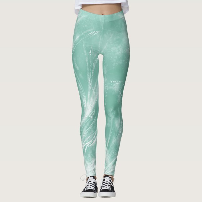 Abstrakte Lüster und Glühwürmchen grün Leggings (Vorderseite)