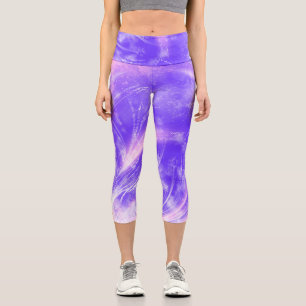 Abstrakte Lüster und Glühwürmchen Lila Capri Leggings