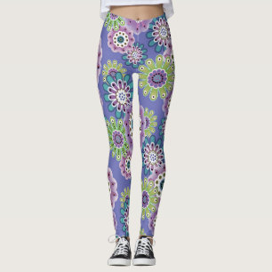 Abstrakte lustige Cartoon-Blumen floral Kinder ska Leggings