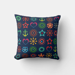 Abstrakte lustige Formen Retro-Design-Druck Kissen