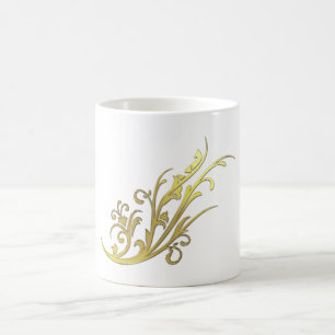 Abstrakte Luxus-Attrappe Goldene Blume Kaffeetasse