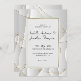 Abstrakte Luxus Golden Lines Hochzeit Einladung