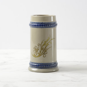 Abstrakte Luxus-Kunstblume aus Gold Bierglas