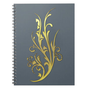 Abstrakte Luxus-Kunstblume aus Gold Notizblock