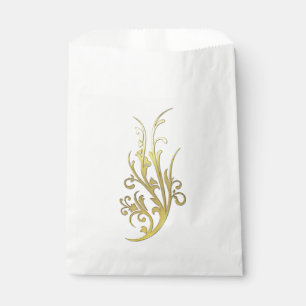 Abstrakte Luxus-Kunststoff-Goldblume Geschenktütchen