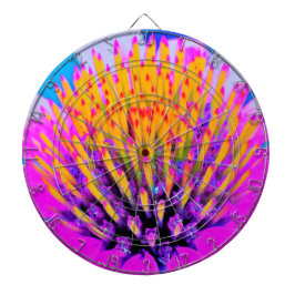 Abstrakte Macro Hot Pink und Gelb Dartscheibe