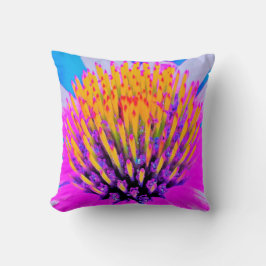 Abstrakte Macro Hot Pink und Gelb Kissen