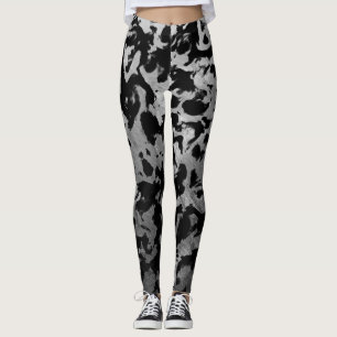 Abstrakte Magie - Silberschwarz Leggings
