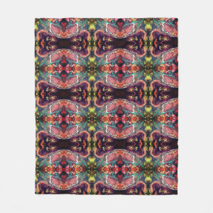 Abstrakte magische Blume rosa Gold Fleecedecke