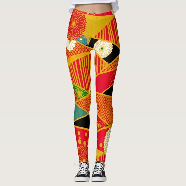 Abstrakte magische Landschaft Leggings (Vorderseite)