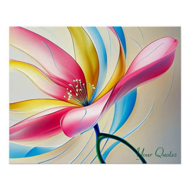 Abstrakte Magnolie Wasserfarbe Blüte Poster (Vorderseite)