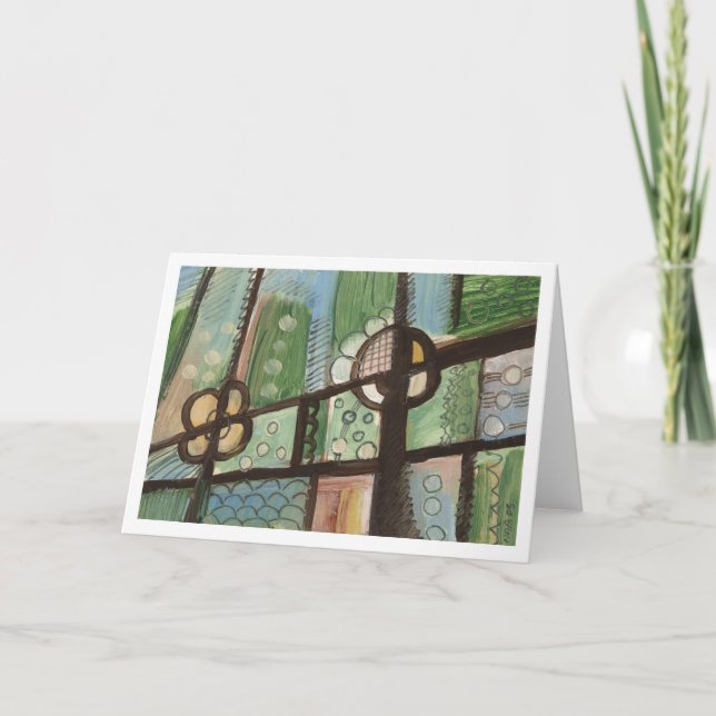 Abstrakte Malerei 06 Inspiriert von Troika Pottery Karte (Vorderseite)