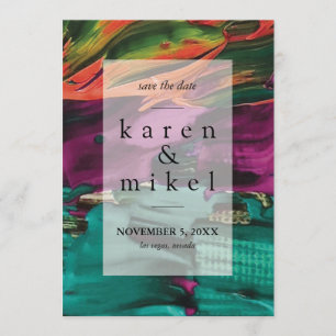 Abstrakte Malerei Akryllische Save the Date Einlad Einladung