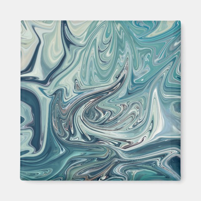Abstrakte Malerei am Blauen Meer Magnet (Vorne)